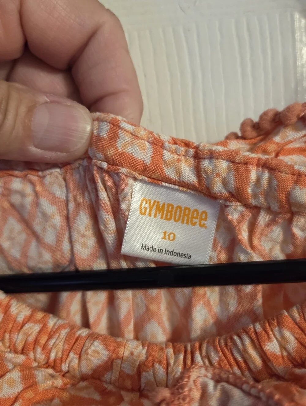 Gymboree Girls Size 10 Orange & White Geometric Pattern Sleeveless Jumpsuit
